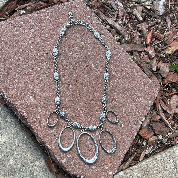Brighton Retired Silver Etched 18” Loop Necklace - Picture 2 of 8